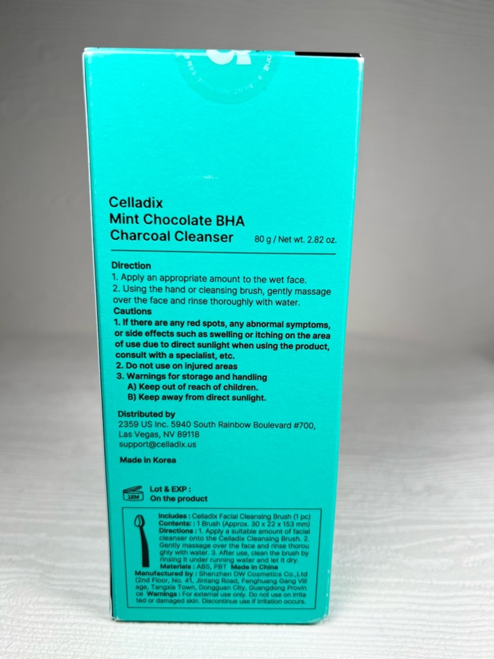 Korean Skincare Celladix Mint Chocolate BHA Charcoal Face Cleanser - Picture 3 of 14
